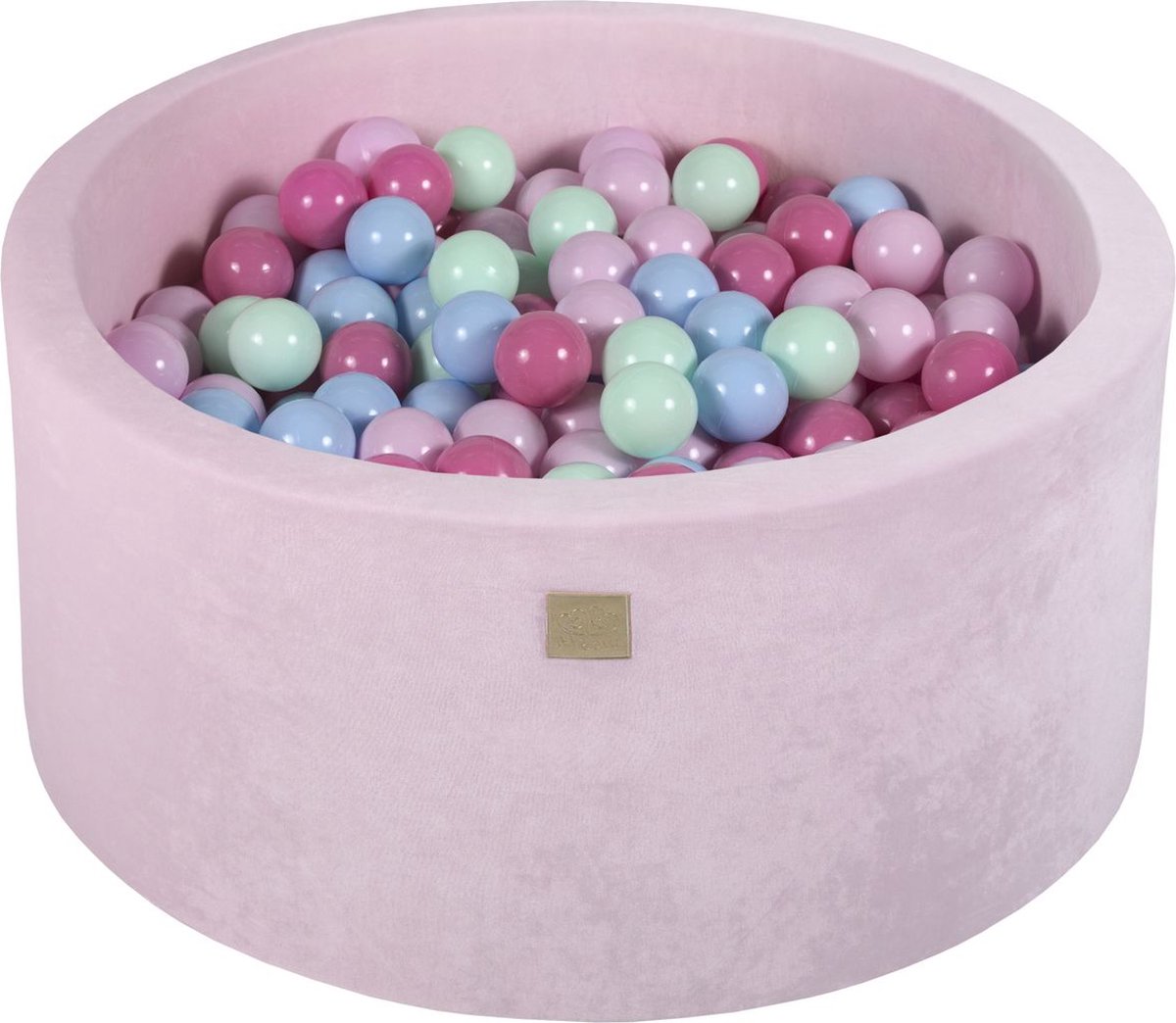 Ronde ballenbak VELVET 90x40 - Poeder Roze incl 300 ballen - Mint, Baby Blauw, Licht Roze, Pastel Roze |  je.nl